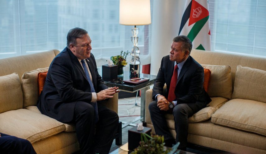 در دیدار با وزیر خارجه آمریکا شاه اردن بر گزینه 2 دولتی برای حل مسئله فلسطین تأکید کرد