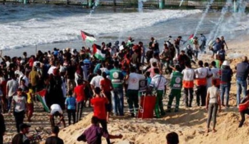 در«راهپیمایی دریایی» غزه یک فلسطینی شهید و 80 نفر زخمی شدند
