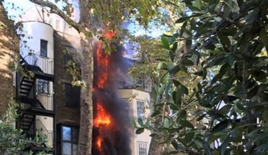آتش سوزی و شنیده شدن صدای انفجار در نزدیکی سفارت سعودی در لندن