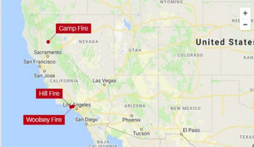 آتش‌سوزی در کالیفرنیا ۵ کشته برجای گذاشت

