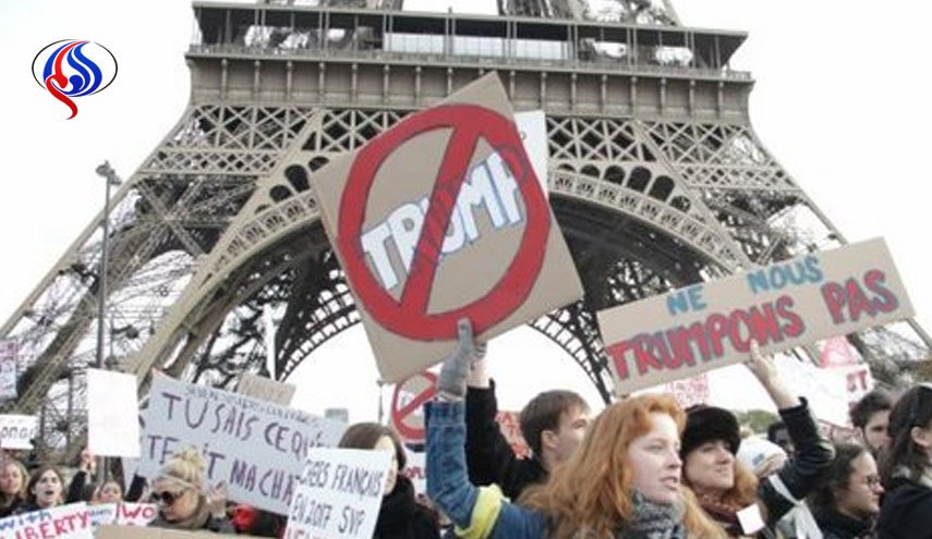 تظاهرات ضد ترامپ در پاریس