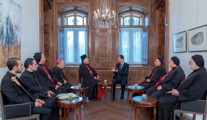 الأسد يستقبل بطريرك السريان الكاثوليك والوفد المرافق له
