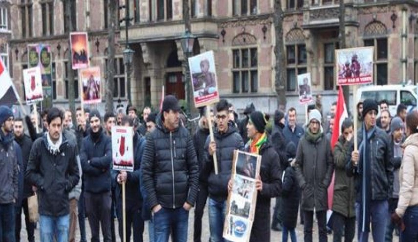 تظاهرات در هلند علیه جنایات آل سعود در یمن
