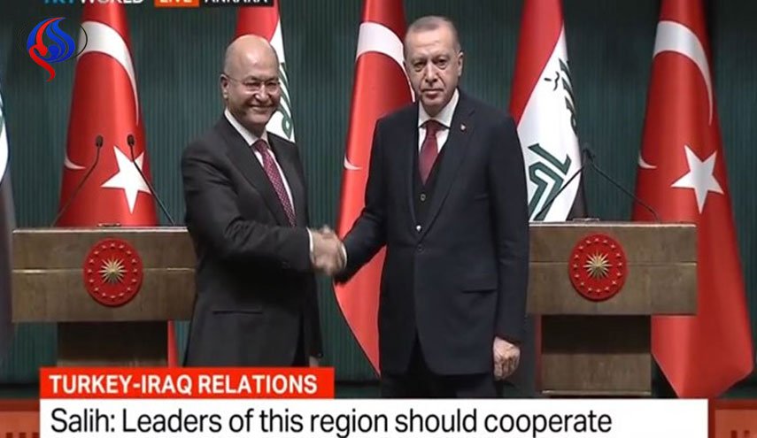 نشست خبری مشترک رؤسای جمهور ترکیه و عراق در آنکارا