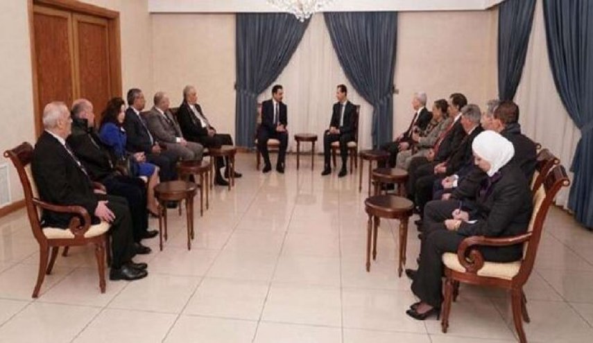 دیدار بشار اسد با هیاتی از اتحادیه وکلای مدافع عرب