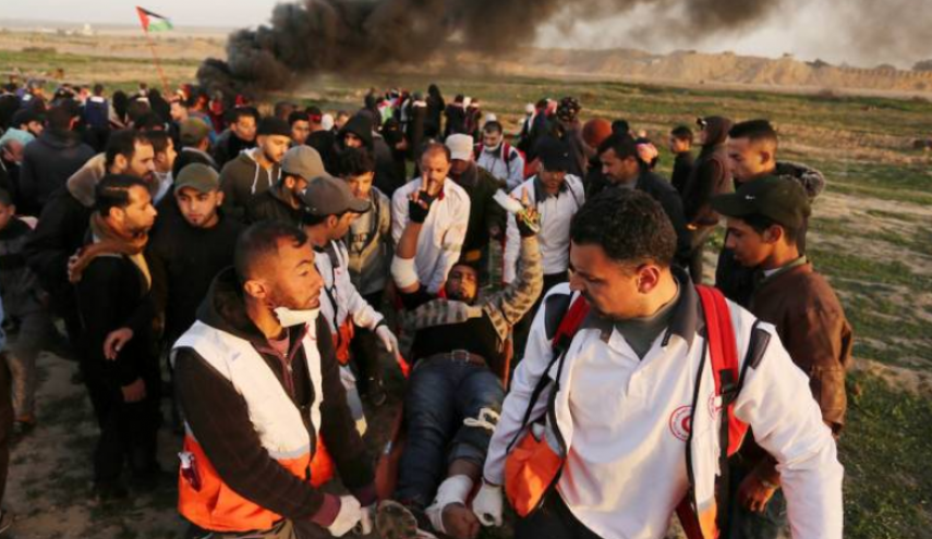 اصابات خلال قمع الاحتلال للمتظاهرين شرق القطاع