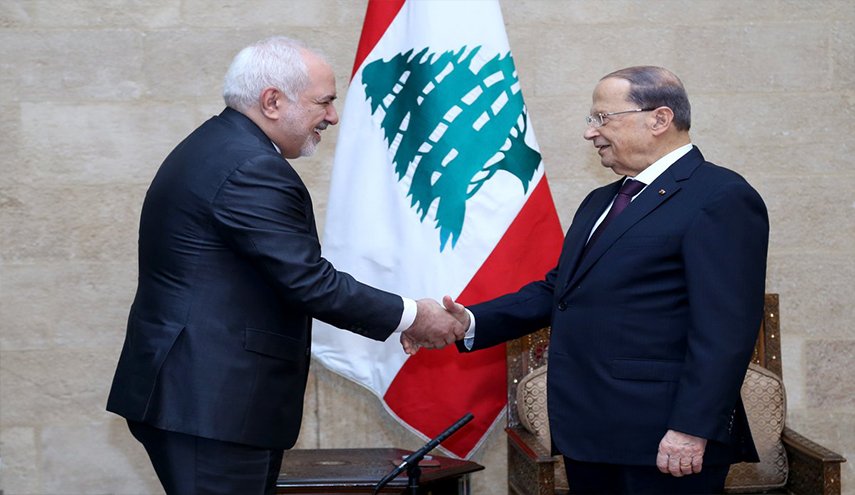 الرئيس اللبناني يستقبل ظريف في قصر بعبدا
