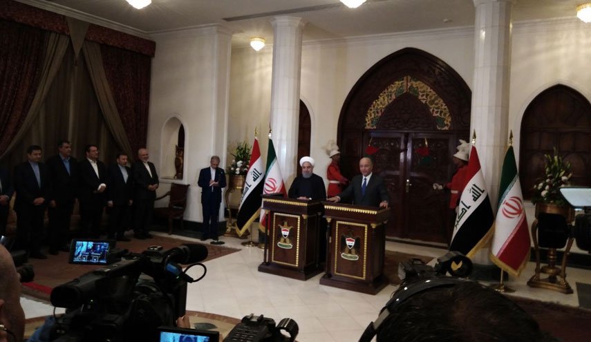 روحانی: عراق امن و باثبات باعث امنیت بیشتر منطقه خواهد شد/ صالح: برای رفع موانع همکاری با ایران تلاش می کنیم