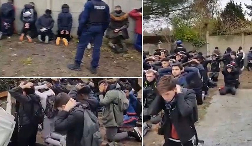 فیلم بد رفتاری پلیس فرانسه با دانش آموزان، چالشی جدید برای مکرون