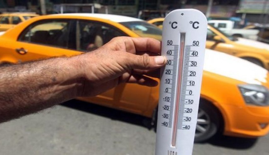 شاهد: خرائط درجات الحرارة في اول ايام موجة الحر بالعراق