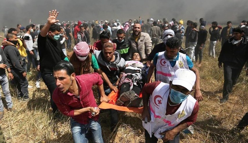 زخمی شدن 36 فلسطینی به ضرب گلوله ارتش صهیونیستی در مرز غزه