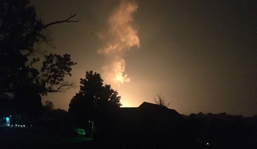 انفجار خط لوله گاز در آمریکا یک کشته برجای گذاشت+فیلم