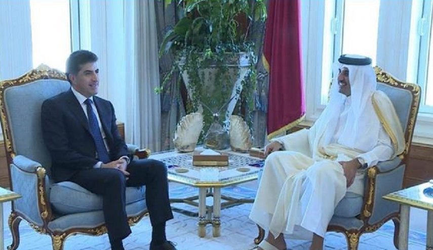 أمير قطر يلتقي رئيس كردستان العراق.. هذا ما بحثاه
