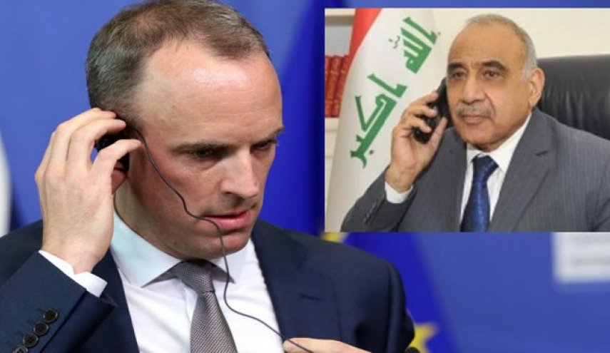وزیر خارجه انگلیس با نخست‌وزیر عراق تماس تلفنی گرفت