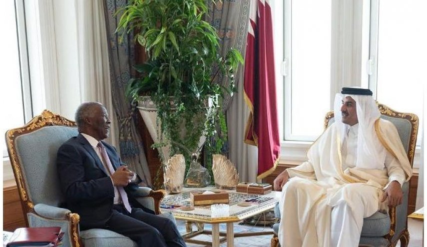 امیر قطر يستقبل رئيس جنوب إفريقيا الأسبق