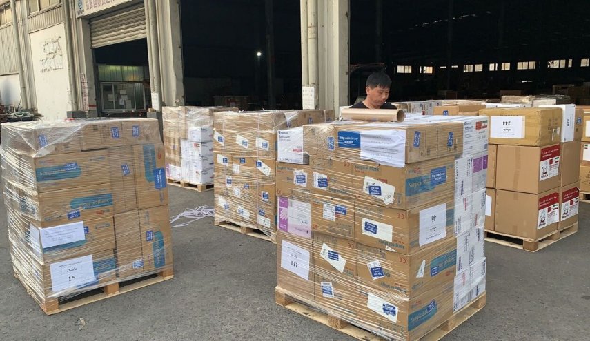 شحنة خامسة من المساعدات الطبية الصينية تصل الی ايران