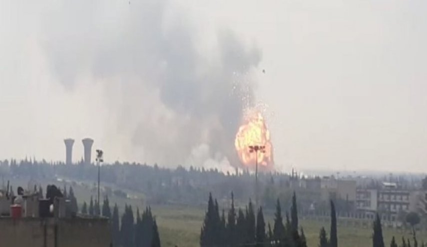 انفجار انبار مهمات در استان حمص سوریه بر اثر حمله ناشناس