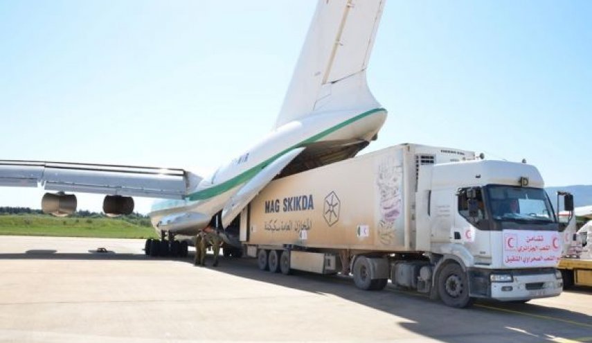 الجزائر ترسل 154 طنا من المساعدات الإنسانية 