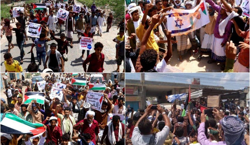 تظاهرات و آتش زدن تصویر «بن‌زاید» در منطقه تحت نفوذ امارات در یمن