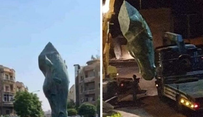 بالصور.. قصة تمثال نصب في دمشق وأزيل بعد ساعات