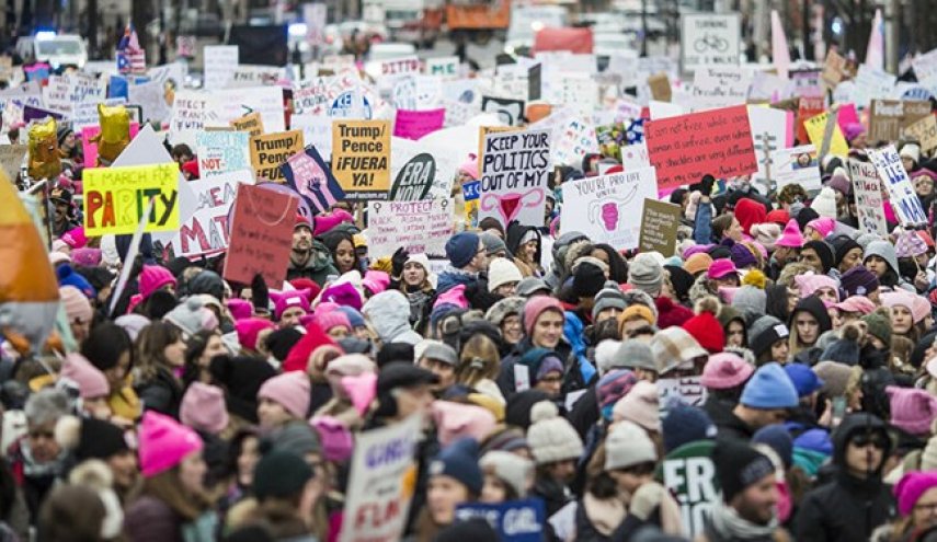 تظاهرات زنان علیه ترامپ در واشنگتن
