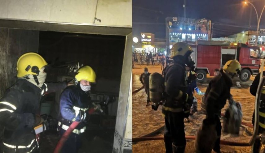 شاهد..انقاذ خمسة عمال سوريين من حريق مطعم في الفلوجة