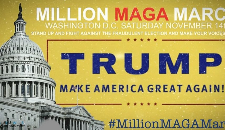 پوستر منتشر شده هواداران ترامپ برای اعتراض در روز شنبه