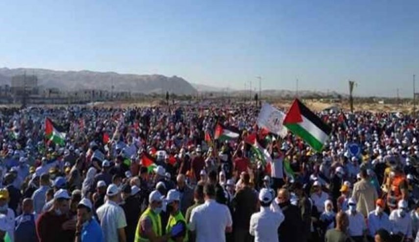 حمله ارتش صهیونیستی به راهپیمایی فلسطینی‌ها علیه طرح« الحاق»