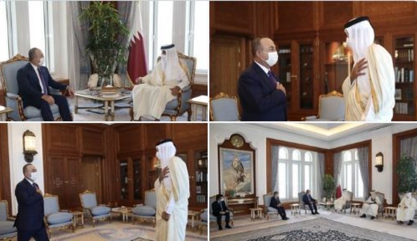 أمير قطر يستقبل وزير خارجية تركيا 