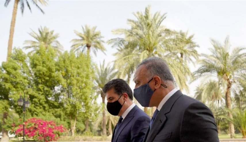 الكاظمي يؤكد للبارزاني ضرورة تعزيز التكامل الامني بين بغداد وأربيل