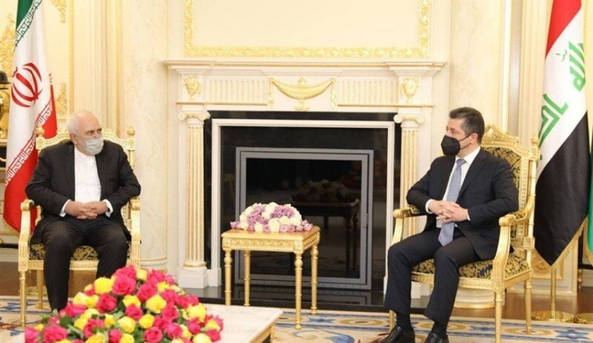 تاکید ظریف و مسرور بارزانی بر عدم اجازه به اقدامات ضد ایرانی در کردستان عراق