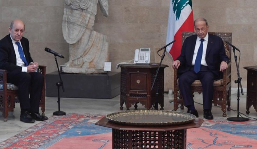 وزیر خارجه فرانسه با رئیس‌جمهور لبنان دیدار کرد
