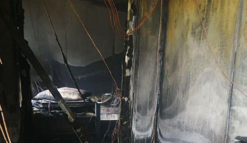 بالصورة.. اندلاع حريق في كرفان تابع للحشد الشعبي داخل المنطقة الخضراء 