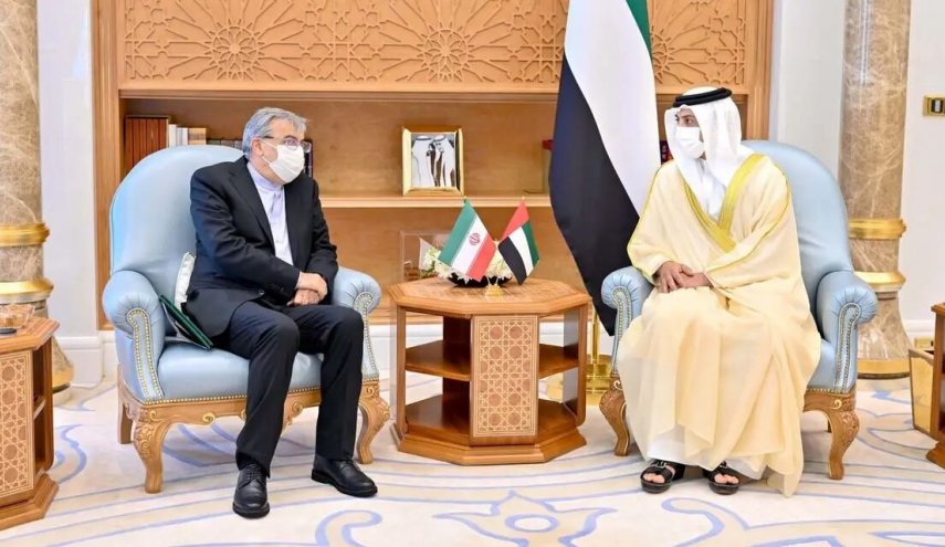 استقبال شیخ منصور بن زاید از کاردار ایران در ابوظبی