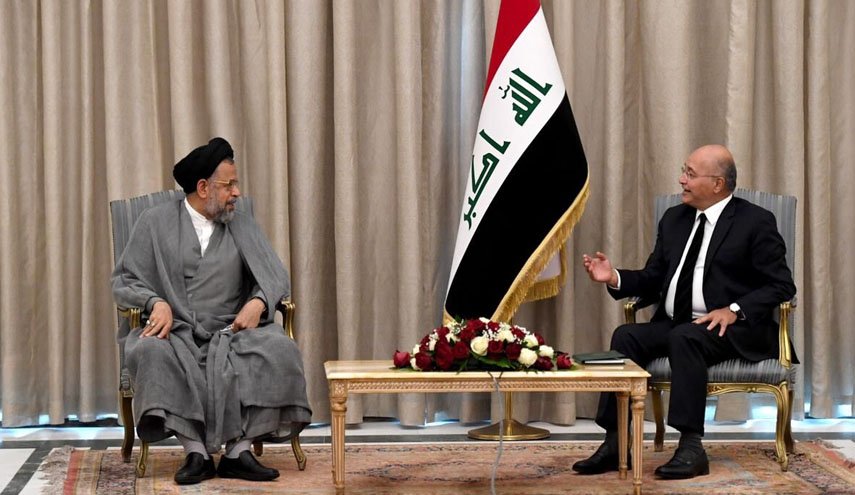 وزیر اطلاعات ایران با رئیس جمهوری عراق دیدار کرد