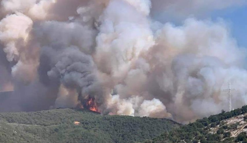 حريق القبيات الهرمل  شمال لبنان ما زال مستعرا وعمليات الاطفاء مستمرة
