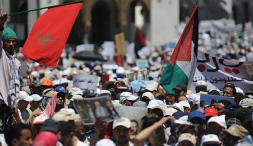 دولت مغرب تظاهرات همبستگی با ملت فلسطین را سرکوب کرد
