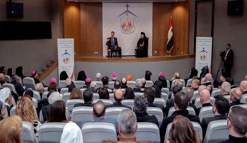 الرئيس الاسد يلتقي المشاركين في المؤتمر الكنسي الدولي