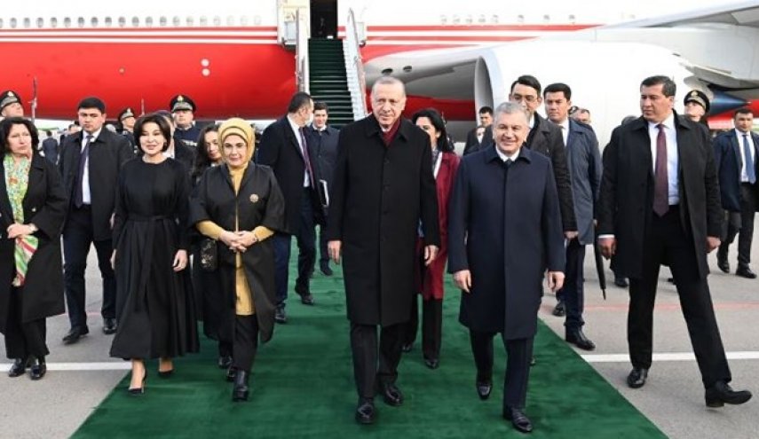رئیس جمهور ترکیه وارد شهر«تاشکند» شد + تصاویر