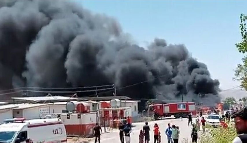 آتش سوزی گسترده در اردوگاه آوارگان شمال عراق