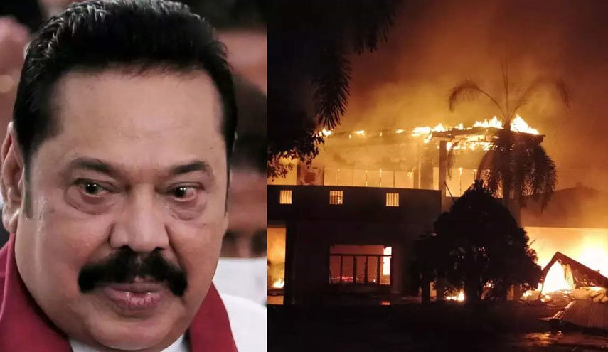 معترضان، اقامتگاه نخست وزیر سریلانکا را آتش زدند +فیلم