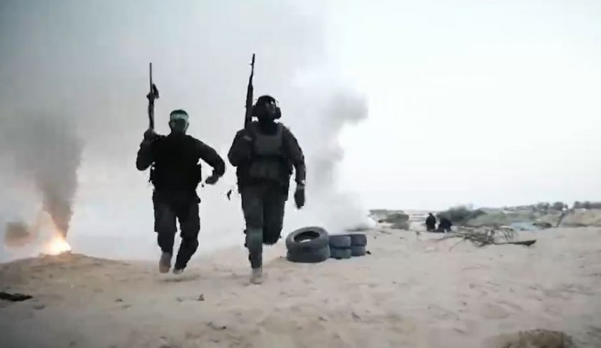 رزمایش یگان های نخبه گردان های القسام حماس+ ویدیو