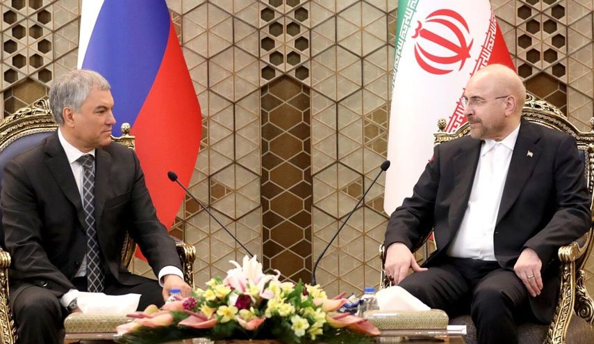قالیباف: ایران و روسیه توافق راهبردی خود را هرچه زودتر اجرایی کنند/ والودین:تحریم‌ها و تهدیدها مانع توسعه روابط ایران و روسیه نخواهد شد