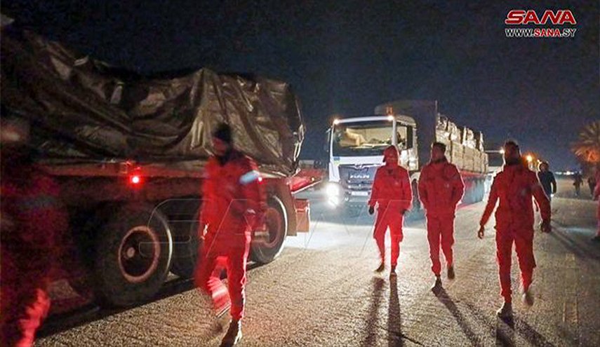 عبر معبر نصيب جابر الحدودي.. قافلة مساعدات أردنية تصل سوريا 