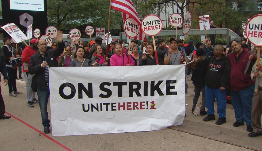 کارکنان هتل‌ها در آمریکا اعتصاب کردند