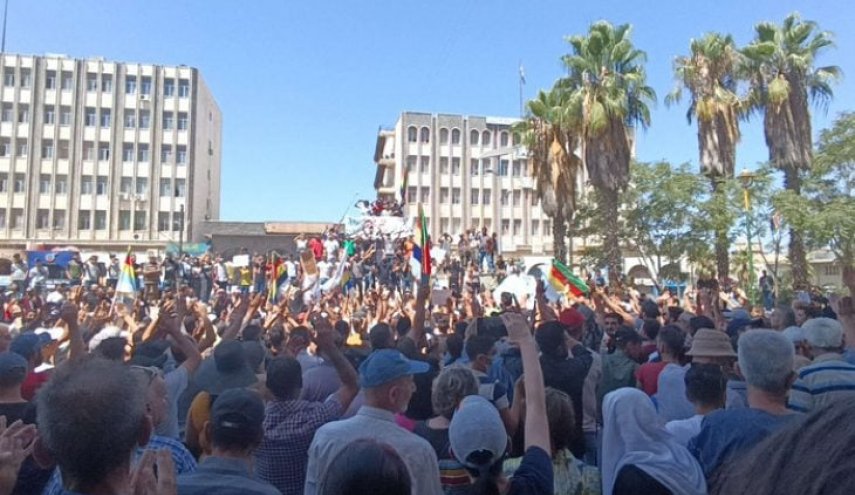 تظاهرات در شهر السویداء سوریه   