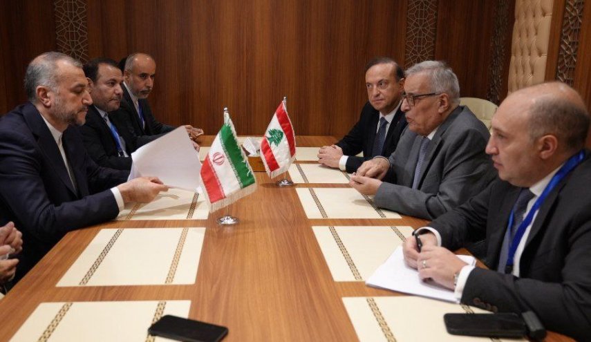 دیدار و گفتگوی وزرای خارجه ایران و لبنان در جده