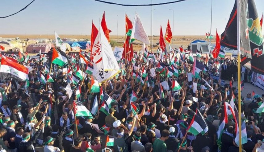 رویدادی بی نظیر در مرز عراق و اردن، عراقی‌ها یکصدا علیه صهیونیست‌ها فریاد زدند