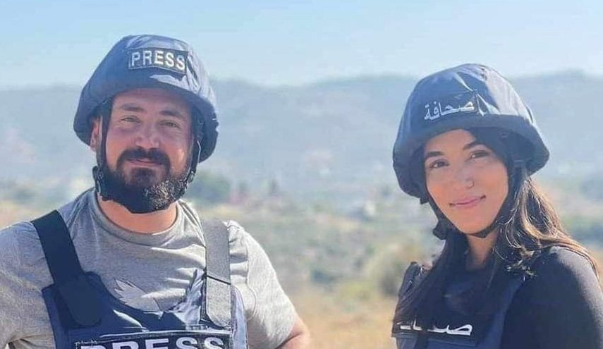 شهادت دو خبرنگار المیادین در لبنان + عکس