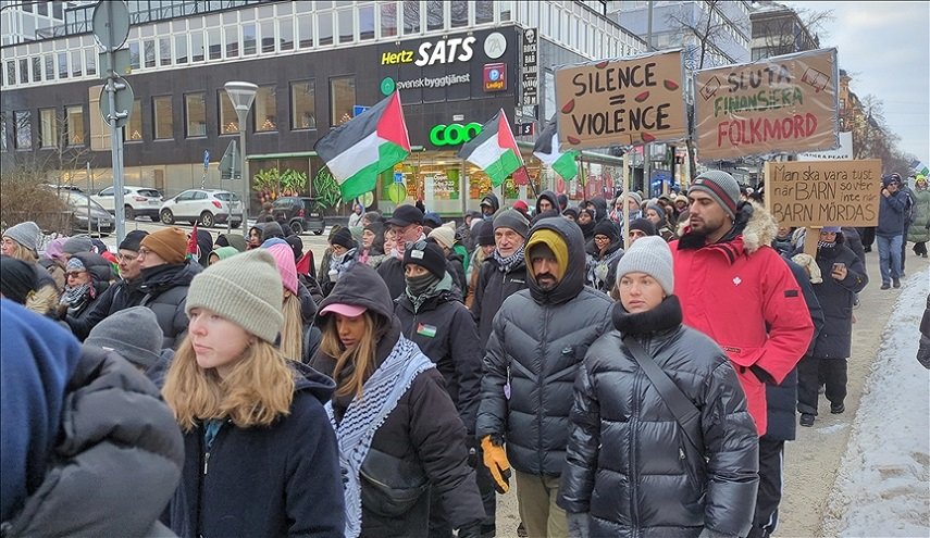 مظاهرة أمام السفارة الأمريكية في السويد
